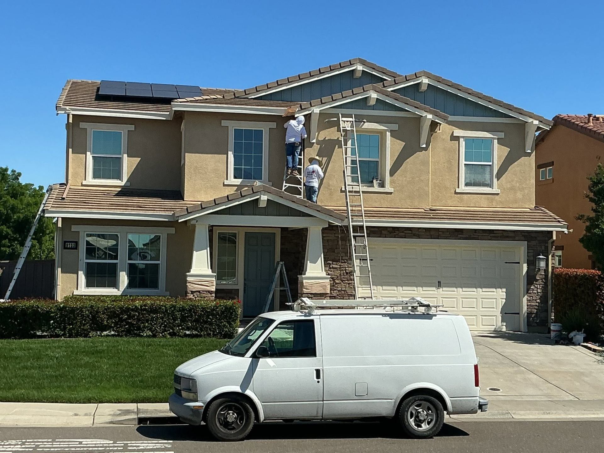 Velasco's Painting van and crew on an exterior repaint